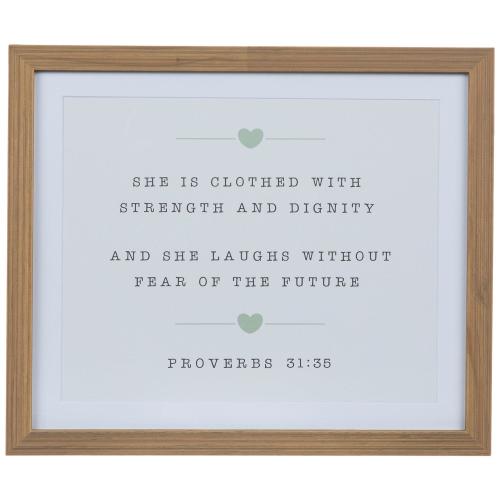 She Is Clothed Proverbs 31:35 Framed Wall Decor