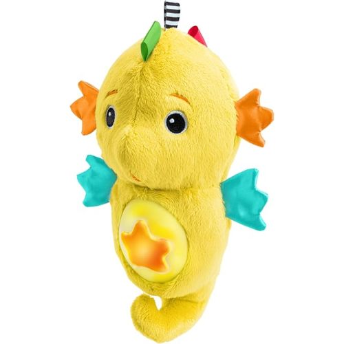 Baby Einstein Sea Dreams Seahorse Plush Soother Toy, with Music and Lights, Ages 0 Months and Up, Yellow