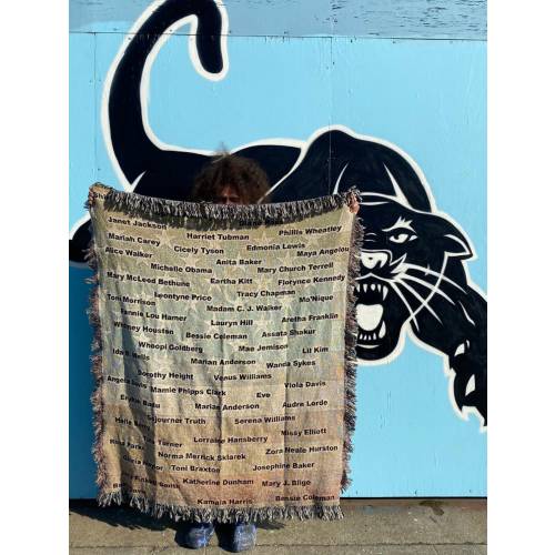 Famous Black American Woman Woven Art Throw Blanket- Original design- Made in USA