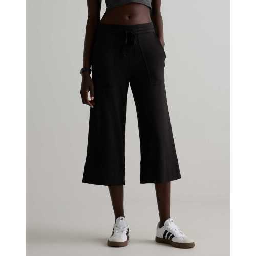 SuperSoft Fleece Cropped Wide Leg Pants