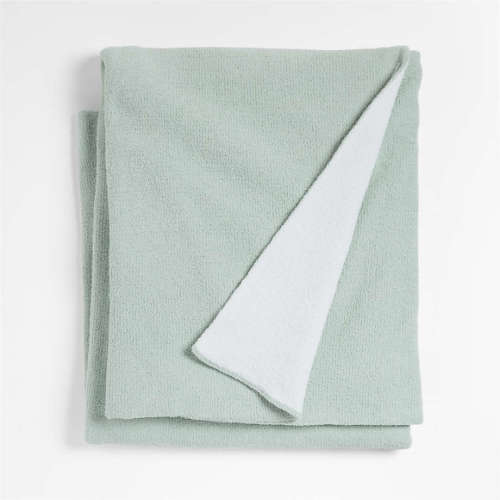 Reversible Muted Teal Chenille Kids Blanket