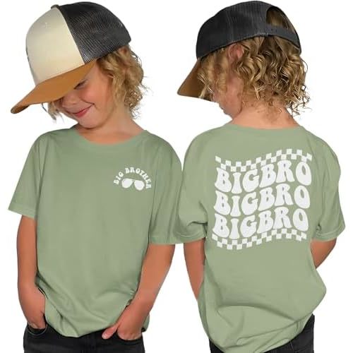 Big Brother Shirts for Toddler Baby Boy Sunglasses Big Bro T-Shirt Summer Short Sleeve Tee Announcement Siblings Tops
