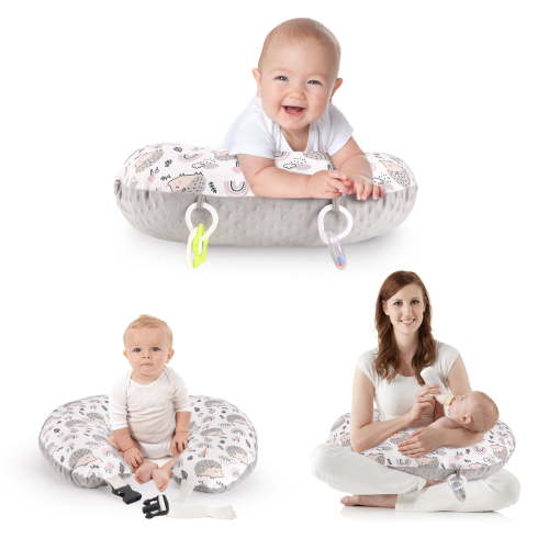 BluBlu Park Nursing Pillows, Multifunctional Ultra Soft Minky Breastfeeding Feeding Support Pillow, Grey