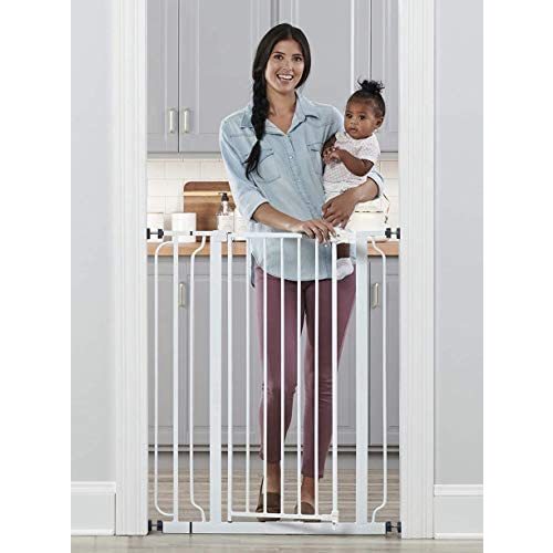 Regalo Easy Step Extra Tall Walk Thru Baby Gate, Includes 4-Inch Extension Kit, 4 Pack of Pressure Mount Kit and 4 Pack Wall Cups and Mounting Kit