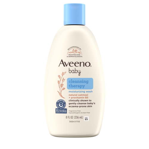 Aveeno Infant Baby Cleansing Therapy Moisturizing Bath Body Wash, Oatmeal, 8 fl oz
