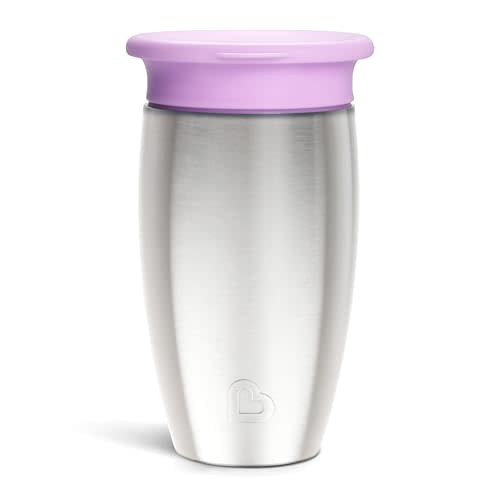 Munchkin Sippy Cup for Toddlers, Miracle 360 Stainless Steel, 10 Ounce, Purple