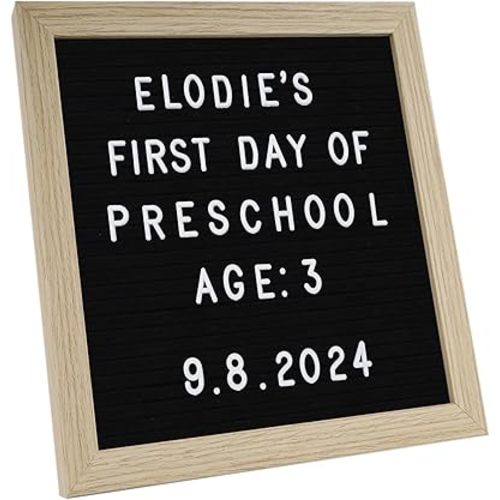 C CRYSTAL LEMON Black Felt Letter Board 10x10in – Includes 336 Letterboard Letters, Symbols & Emojis – Changeable Word Board with Letters for Home, Office, Baby Showers & Events