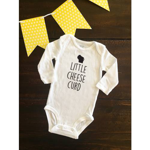 Body de bebé "Pequeño Queso Curd", mono de bebé de Wisconsin, nacido en Wisconsin, regalo para bebé de Wisconsin, "Pequeño