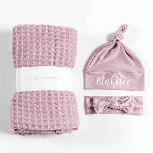 Waffle Blanket Set - Lotus