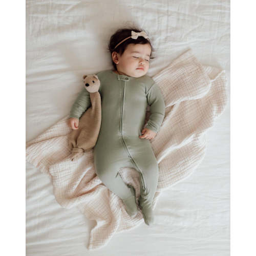 Seafoam | Organic Zipper Footie – L'ovedbaby