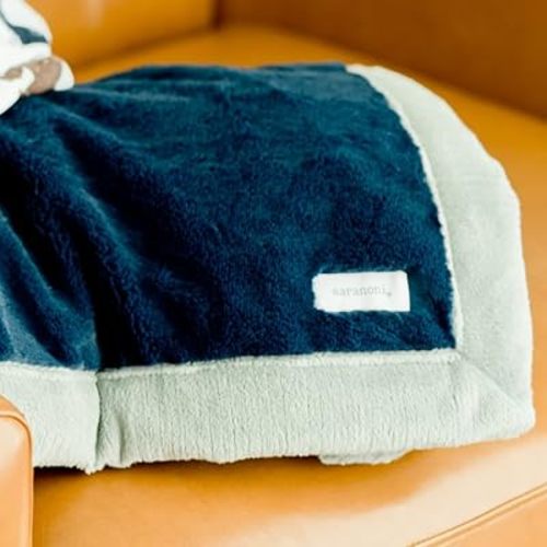 SARANONI Security Blankets for Babies Super Soft Boutique Quality Lush Luxury Baby Blanket (Small, Navy Gray)