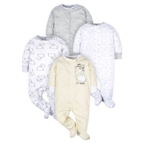 Gerber Baby Boy or Girl Gender Neutral Sleep 'N Play Footed Pajamas, 4-Pack