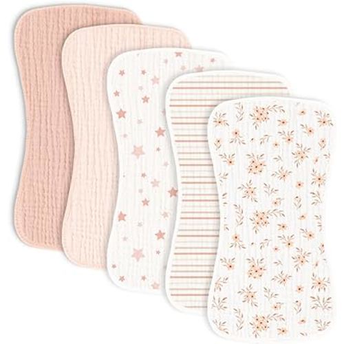 Amazon.com: MairMore 5 Pack Muslin Baby Burp Cloths- Neutral Muslin Burping Cloths for Baby Boys Girls and Newborn Towel, Unisex- Large Absorbent Burp Cloths-20 x10 Inches : Baby