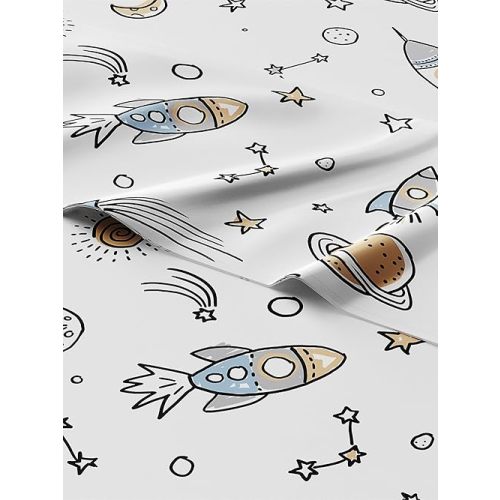Kids Twin Size Space Bed Sheets - 3 Piece Space Sheet Set - Galaxy Theme bedding - Ultra-Soft & Cozy - Comfy, Breathable & Machine Washable - Spaceship Rocket Bed Set for Boys, Girls, Teens & Toddlers