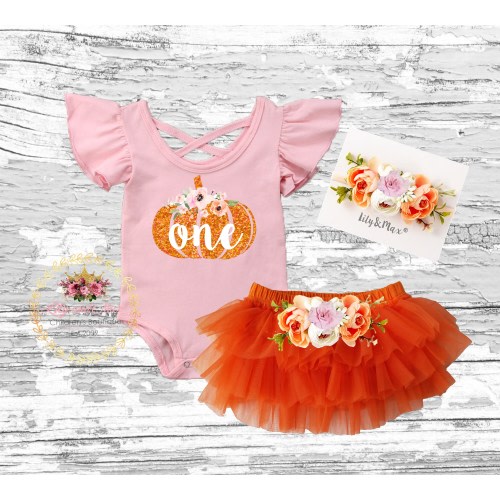 1st birthday baby girls pumpkin outfit, Pumpkin birthday girls outfit, Halloween girls costume, Pumpkin girls smash cake outfit, pumpkin