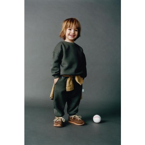 LABEL SWEATSHIRT AND JOGGERS MATCHING SET - Green | ZARA United States