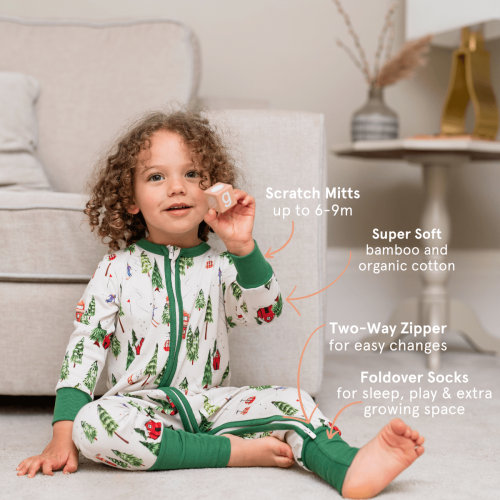 Baby Two-Way Zip Sleepsuit - Bamboo & Organic Cotton with Foldover Socks & Mittens - 5-Pack Wildlife Bundle – GrowGrows