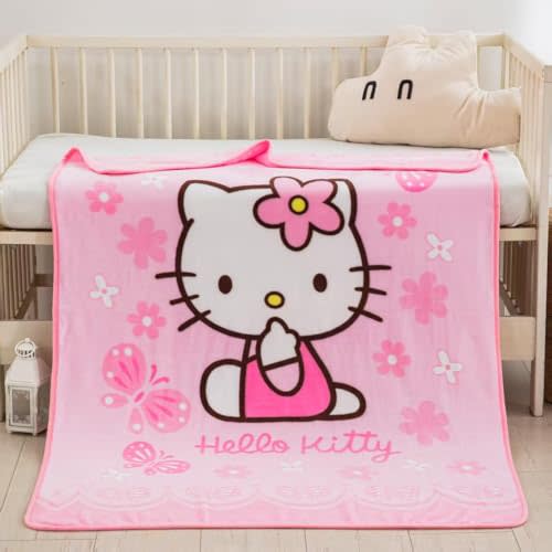 Cartoon for Kitty Super Soft and Warm Blanket Specially Designed for Children. It Measures 55 inches by 40 inches. It is Suitable for Placing on Sofas and Chairs, and can be Used in The Living Room