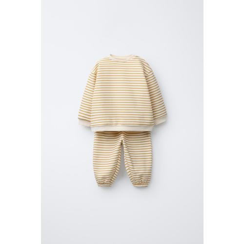 SWEATSHIRT AND STRIPED JOGGER PANTS SET - Ocher | ZARA United States