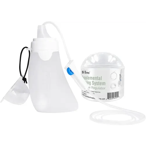 DAUS™ User-Activated Supplemental Feeding System (SNS) with Flow Regulator and Reusable Milk Storage Bag, 4 oz / 120 ml Capacity, Patent Pending (SNS System 1Pk)