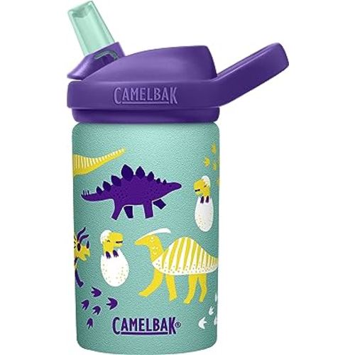 CamelBak Eddy+ Kids Water Bottle with Straw, Single Wall Stainless Steel - Leak-Proof When Closed