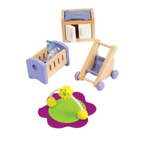 Hape Wooden Doll House Furniture Baby's Room Set - – HapeToys