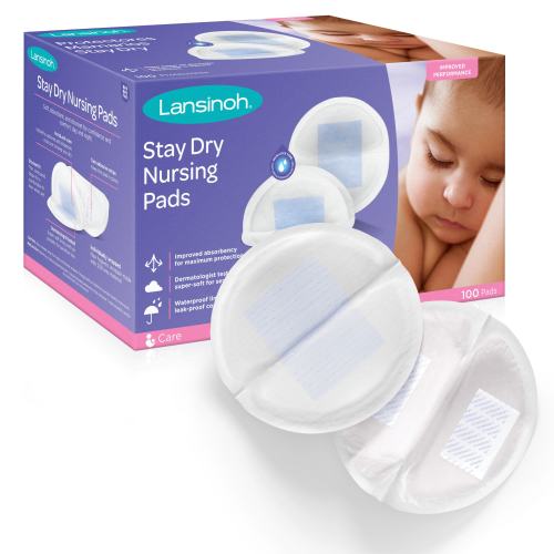 Lansinoh Stay Dry Disposable Nursing Pads for Breastfeeding, 100 Count