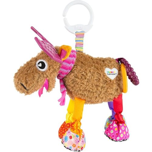 Lamaze Muffin the Moose Clip On Car Seat and Stroller Toy - Soft Baby Hanging Toys - Baby Crinkle Toys with High Contrast Colors - Baby Travel Toys Ages 0 Months and Up