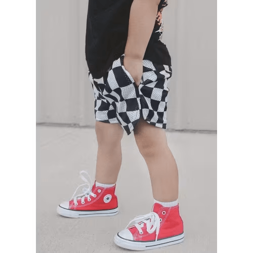 Black Checker Basketball Shorts