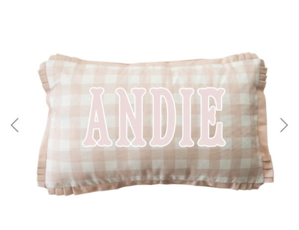 Pink Gingham Pillow Cover