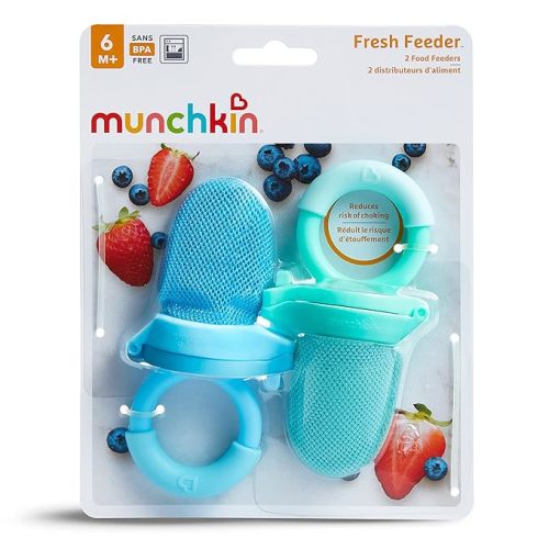 Munchkin Fresh Food Feeder, 2 Count (Pack of 1), Blue/Mint - Blue/Green