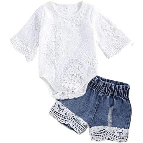 Romper Top+Jeans Clothing Set