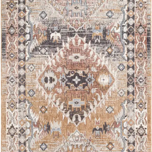 Khaki Gray 5' 3 x 8' Eco Southwestern Rug | Rugs.com