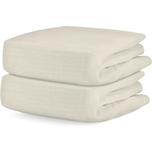 Newton Baby Organic Fitted Crib Sheets (2-Pack) - 100% Breathable and Ultra-Soft, 100% Organic Muslin Cotton, Oatmeal, Fits All Standard Cribs