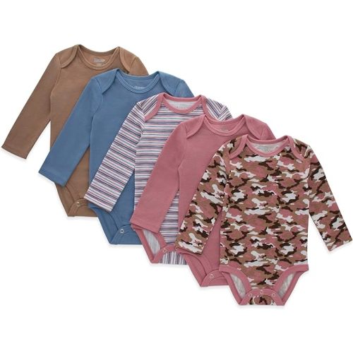 Hanes Baby and Toddler Ultimate Flexy Long Sleeve Bodysuit (5 Pack)