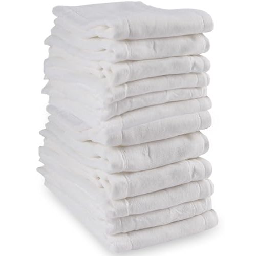 Prefold Cloth Diapers - Premium Cotton, Fasoar 3 Ply Environmental Friendly Baby Washable Diaper Covers for Babies to Toddlers Multi-Use (10-35 lbs) 12 Count