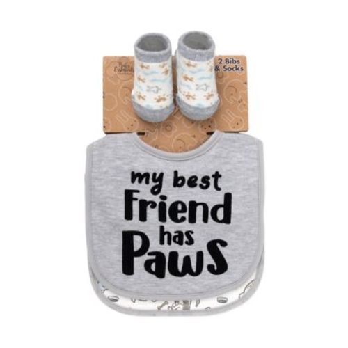 Baby Boys My Best Friend Has Paws Bib Set