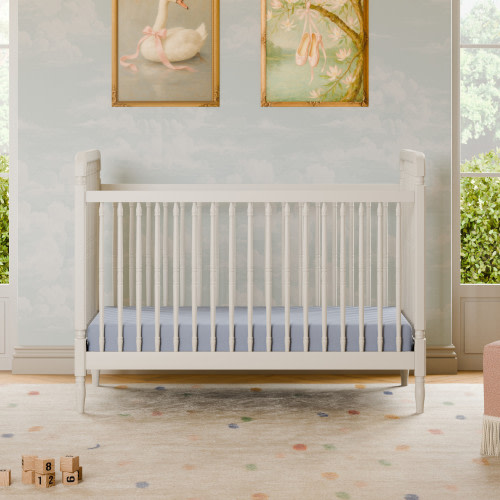 Namesake Liberty 3-in-1 Convertible Spindle Crib with Toddler Bed Conversion Kit - Warm White