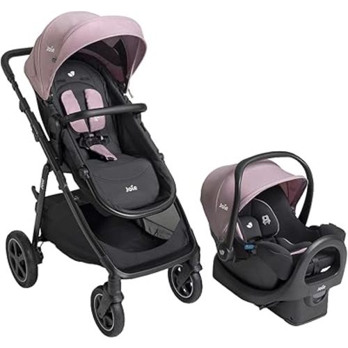 Joie Ginger DLX Travel System, 4-in-1 Stroller & Car Seat, Includes Lightweight Rue Infant Car Seat (Blush)