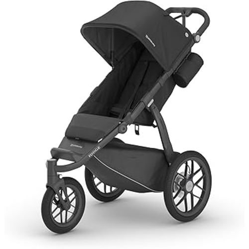 UPPAbaby Ridge Jogging Stroller/Durable Performance Jogger with Never-Flat Tires/Built for Walking, Running, Hiking/Water Bottle Holder and Basket Cover Included/Jake (Charcoal/Carbon Frame)