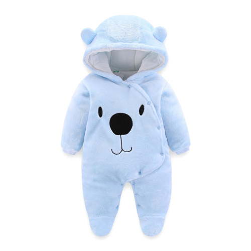 Caqnni Toddler Kids Winter Jackets Baby Boys Girls Cartoon Hooded Romper Jumpsuit Coat Outwear Jumpsuit Fall Winter Clothes (Blue,3-6 Months)