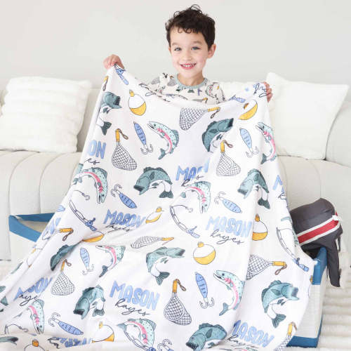Catch of the Day Personalized Kids Blanket