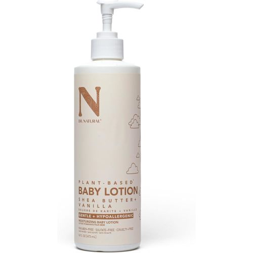 Dr. Natural Baby Lotion, Shea Butter and Vanilla, 16 oz - Non-Greasy, Body Lotion for Dry Skin - Hypoallergenic and Paraben-Free - No Synthetic Fragrances or Dyes - Made with Organic Shea Butter