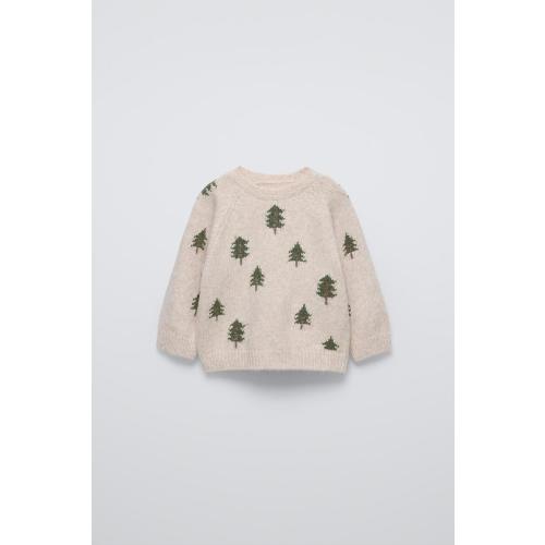 KNITTED TREE SWEATER - Sand / Marl | ZARA Australia
