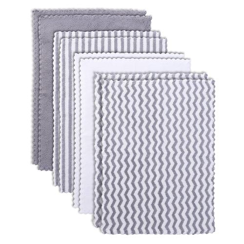 8 Pack Super Soft Baby Burp Cloths, Baby Washcloths, Ultra Absorbent Large Newborn Burping Cloth for Boy and Girl, Milk Spit Up Rags, Unisex for Baby Sensitive Skin, Grey and White, 16 × 12 Inch