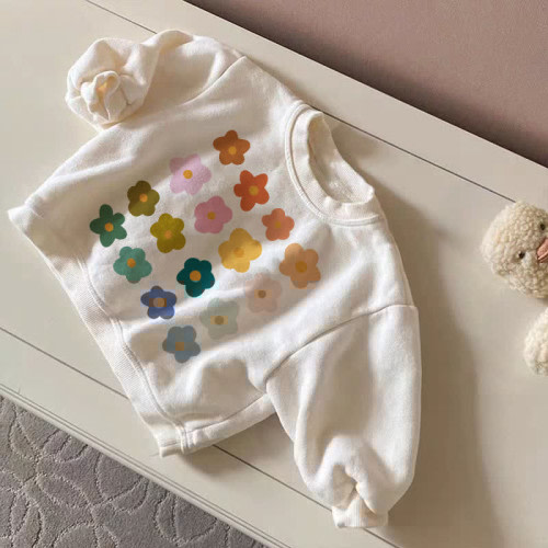 Baby Beige Sixteen Little Flowers Sweatshirt