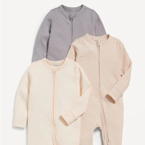 2-Way-Zip Sleep & Play Footed One-Piece 3-Pack for Baby