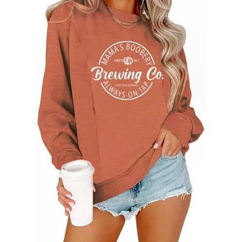 AEARGIV Women Causal Maternity Nursing Sweatshirt Comfort Friendly Zip Breastfeeding Pullover Tops Mama's Boobery Sweater
