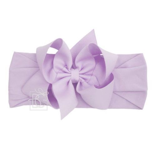 Beyond Creations - Hair Bows and Accessories - Pantyhose Headband with Huge Grosgrain Bow