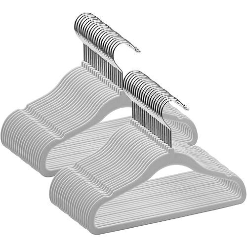 Kids Hangers Velvet 50 Pack- Grey